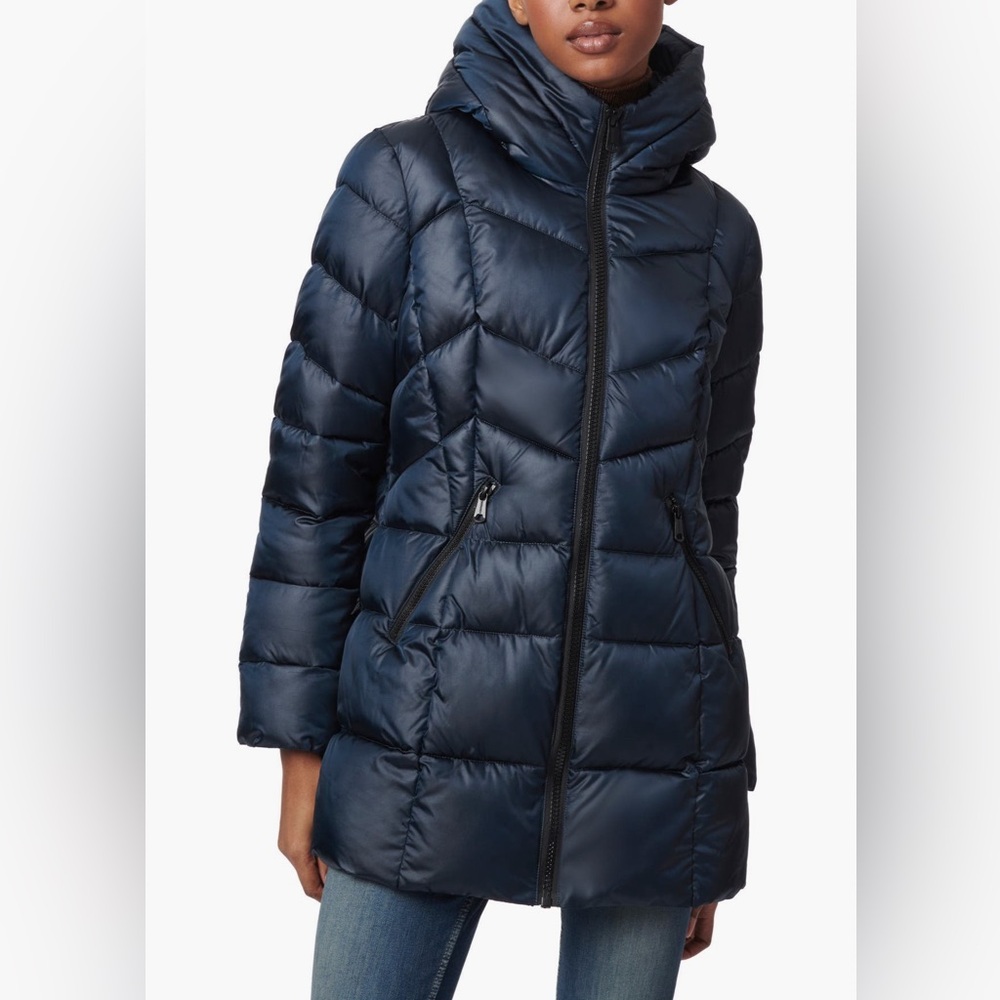 Bernardo Metallic Hooded Walker Coat